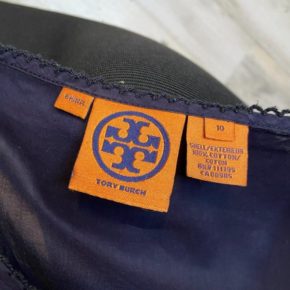 CLEARANCE Tory Burch Women's Size 10 Sheer Sleeveless Tunic Blouse Ruffle Detail - Picture 7 of 10